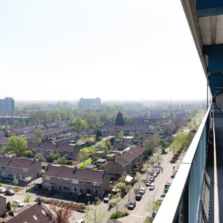 Uitzicht vanaf een galerij over Purmerend