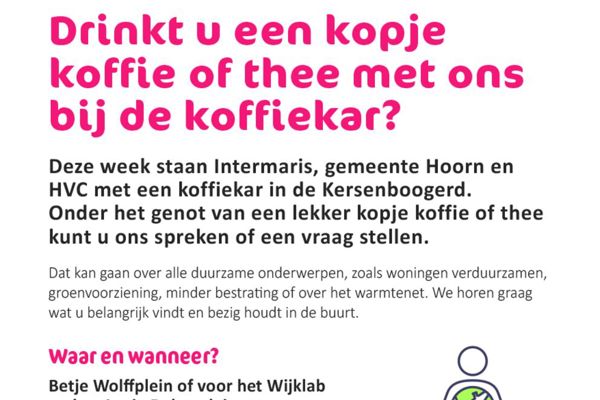 Uitnodiging koffiekar in de Kersenboogerd