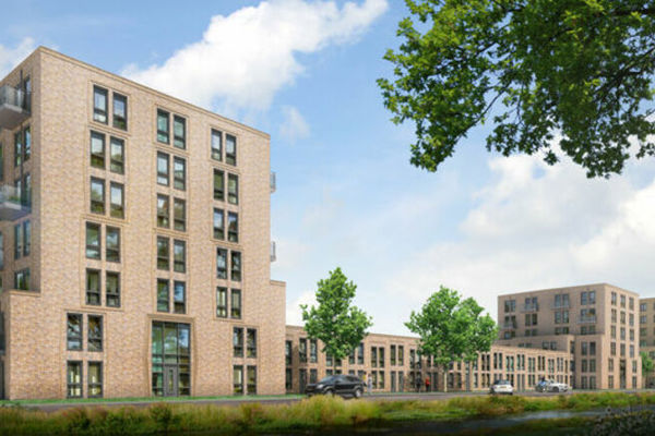 Art impressie van een woongebouw