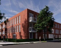 Art impressie van een woongebouw