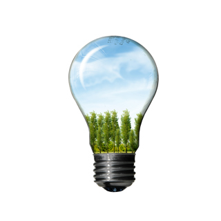 Lichtpeertje met daarin lucht en bomen 