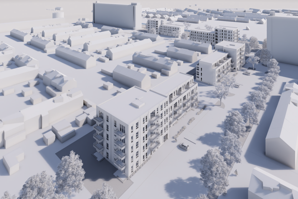 Art impressie van woongebouw Gouwzeestraat