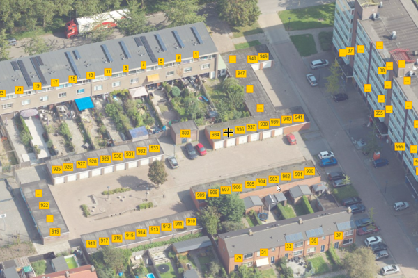 Luchtfoto van een wijk