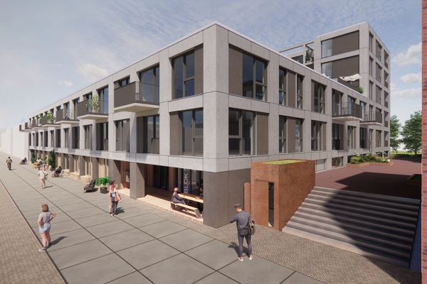 Art impressie van woongebouwen Blok 14 in Hoorn