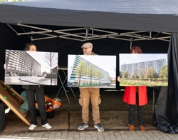 Drie beelden van woongebouw D' Groene Citer door de jaren heen