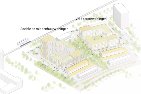 Eerste schetsen van het plan Boeierstraat en omgeving