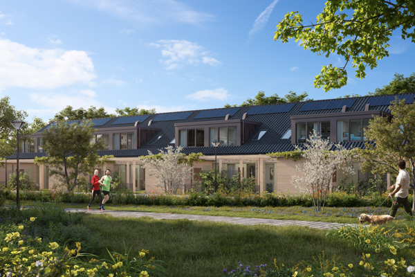 Art impressie nieuwe woningen aan De Banne in Blokker